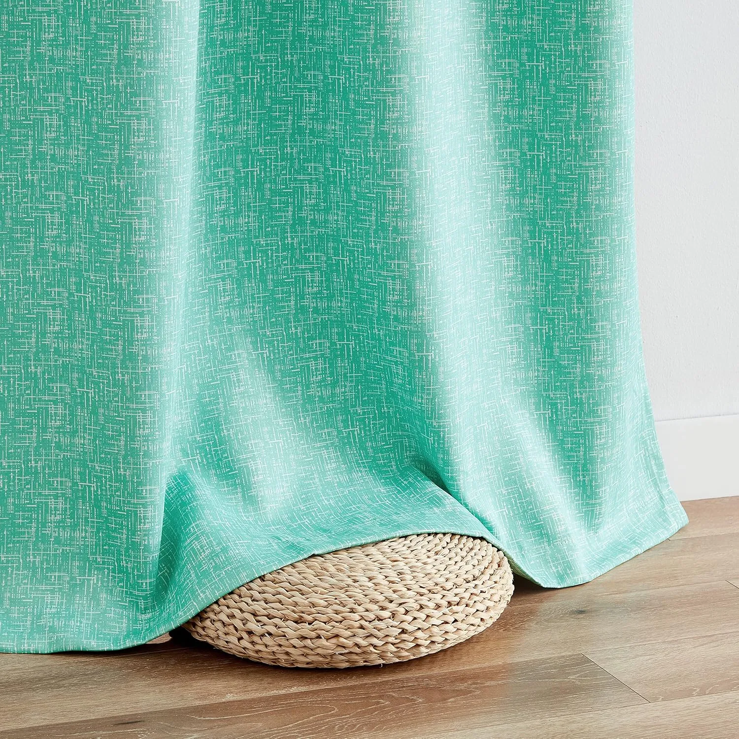 100% Blackout Curtains 95 Inches Long for Bedroom, Aqua Teal Soild with White Heathered Print Curtains for Living Room Darkening Thermal Insulated Drapes, Grommet Window Treatments 2 Panels