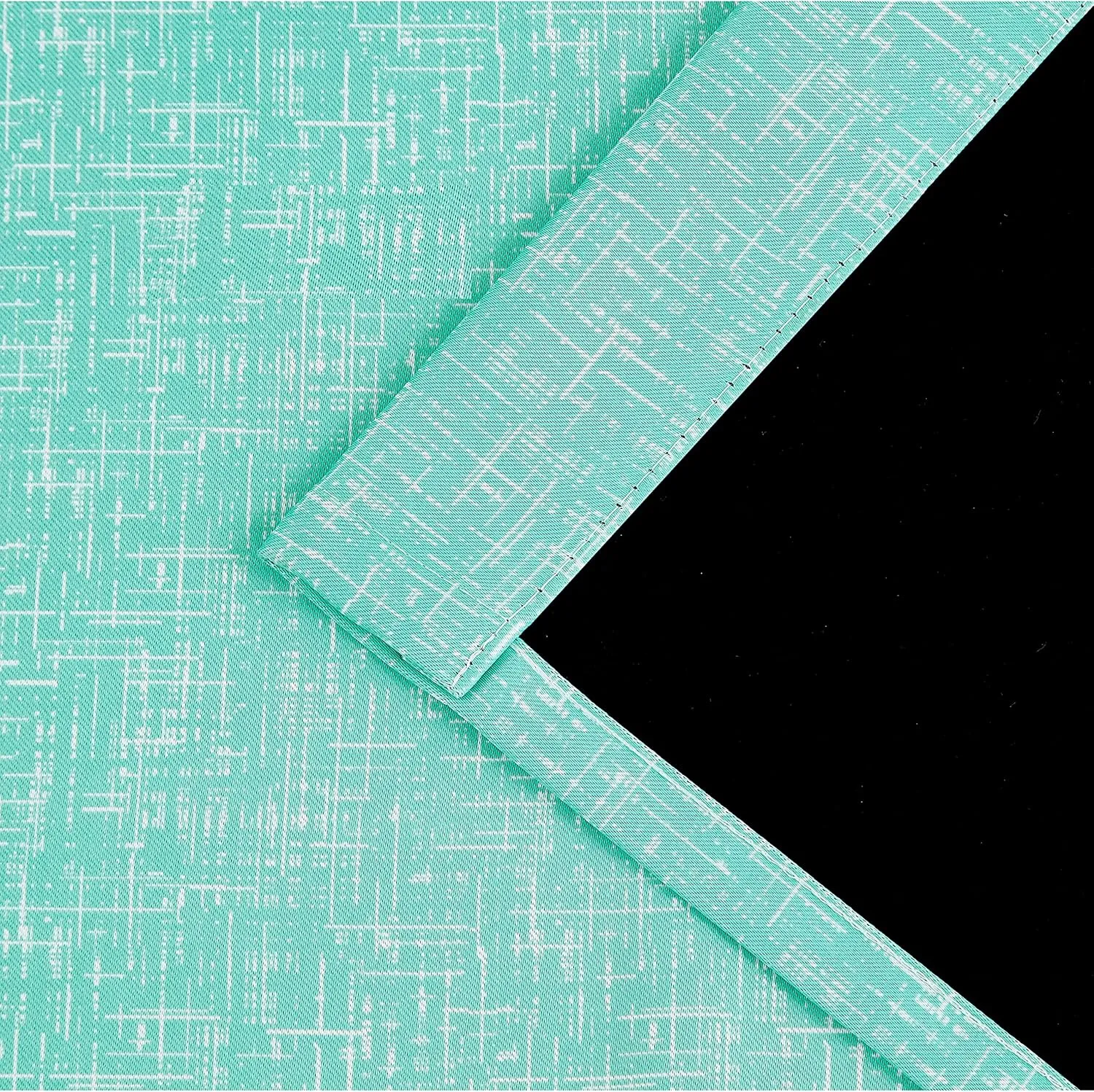 100% Blackout Curtains 95 Inches Long for Bedroom, Aqua Teal Soild with White Heathered Print Curtains for Living Room Darkening Thermal Insulated Drapes, Grommet Window Treatments 2 Panels