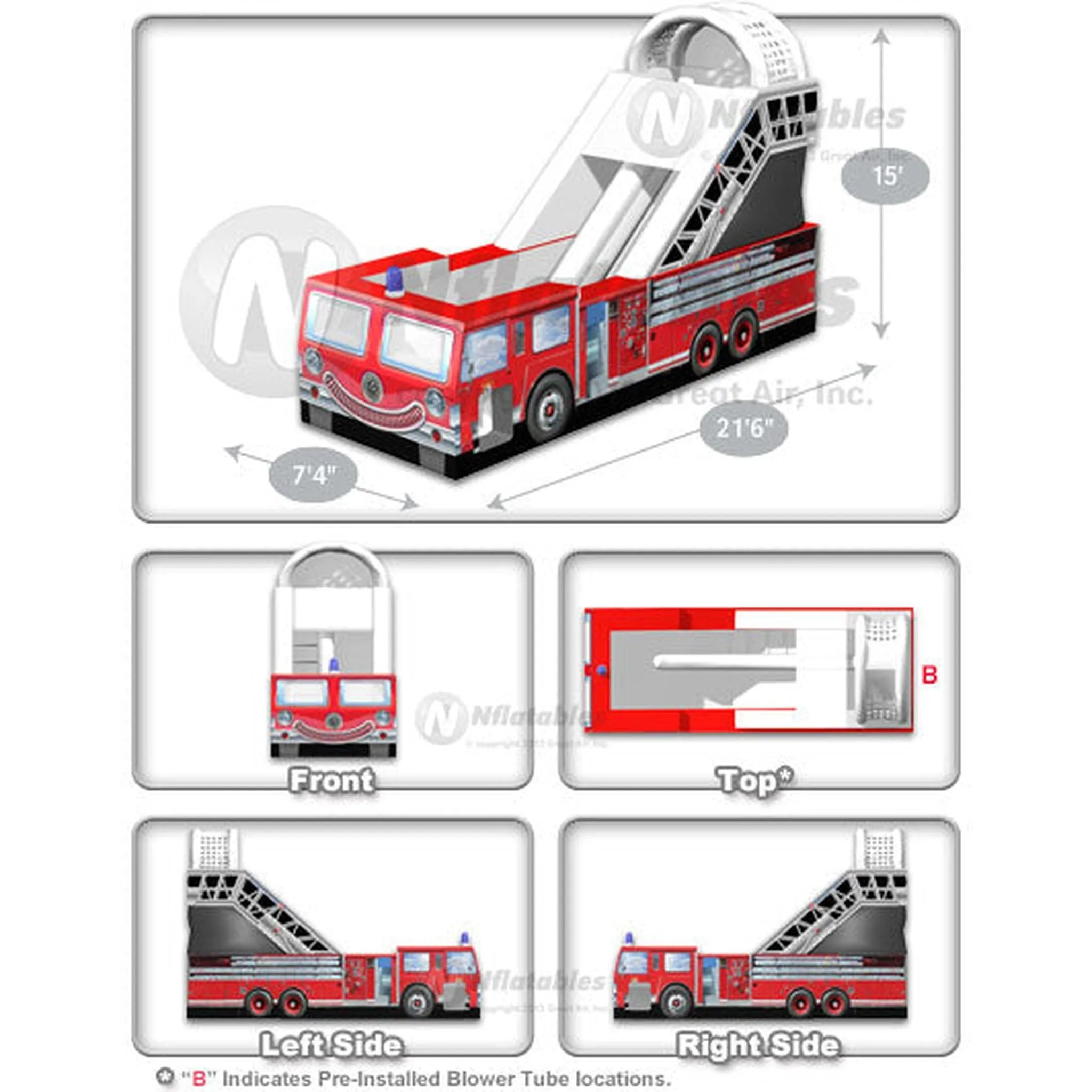 15' Lil Pumper Fire Truck Slide