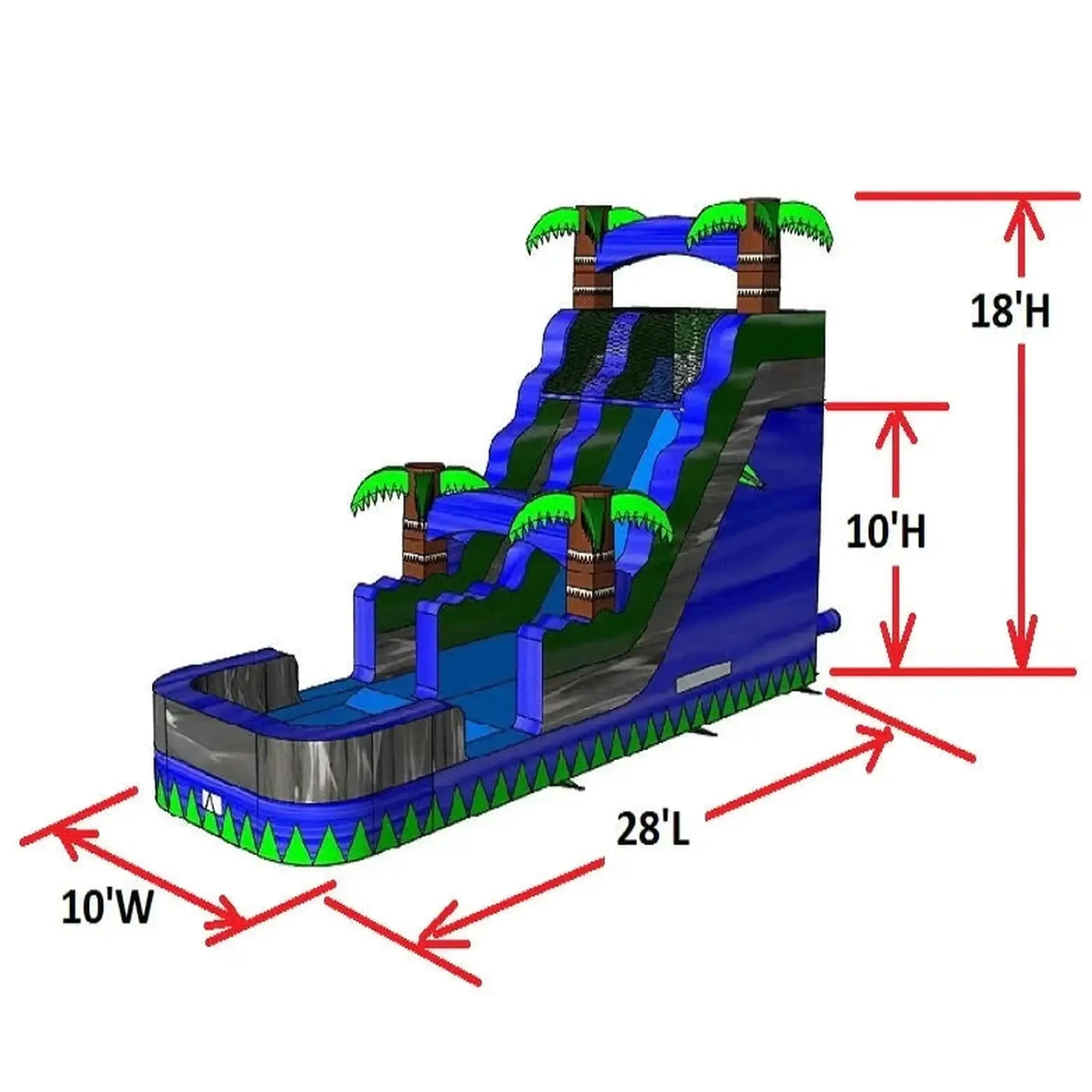 18' Wet & Dry Blue Slide