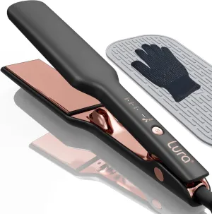 2 Inch Nano Titanium Ionic Flat Iron for Thick Hair, Dual Voltage Flat Iron Hair Straightener for Black Hair,Wide Hair Iron Straightener for Black Women Hair,Plancha De Cabello Profesional