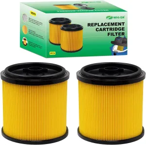 2 Pack Standard Cartridge Filter Replacement for Vacmaster Filter VCFS, compatible with Vacmaster 5-16 Gallon Wet/Dry Vacs, VBV1210 filter. Also fit HART most Shop-Vac 5-20 Gal Vacs
