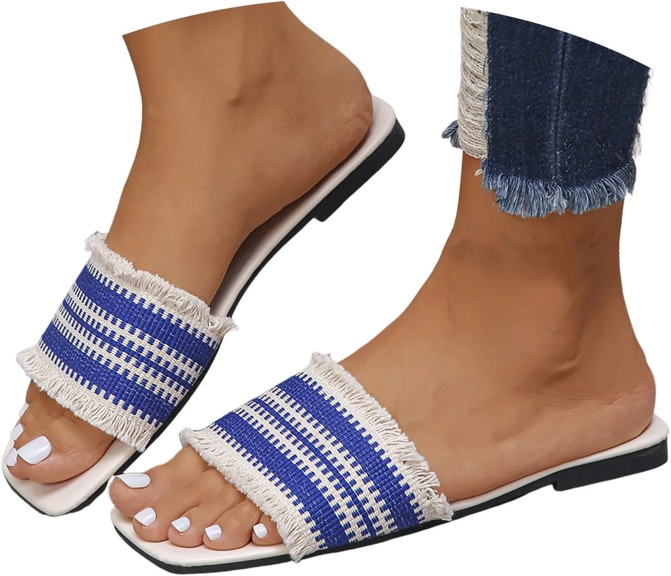 2025 Fashion Flat Womens Sandals Women's Summer Casual Fashion One Line Outdoor Slippers Beach Casual Slippers