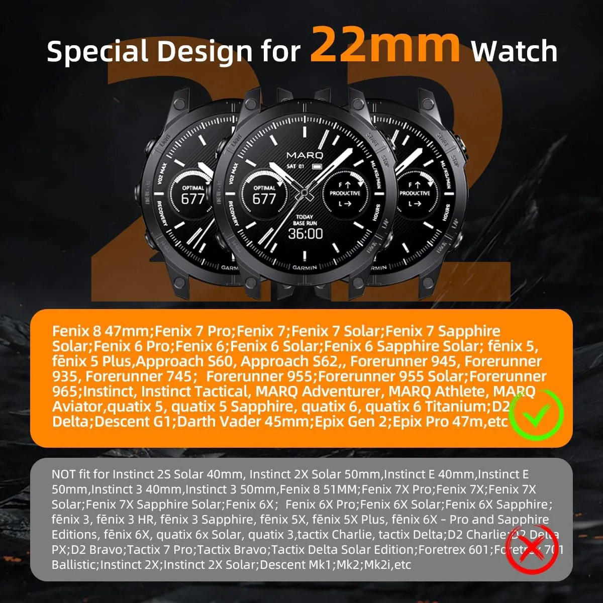 22mm Titan Steel Bands Compatible for Fenix 8 47mm/7/6/5 Band,Quick Fit Rugged Mecha Metal with Folding Clasp for Epix Gen 2 47mm/Forerunner 745/935/945/955/965/45mm Instinct 3/2/MARQ,Men