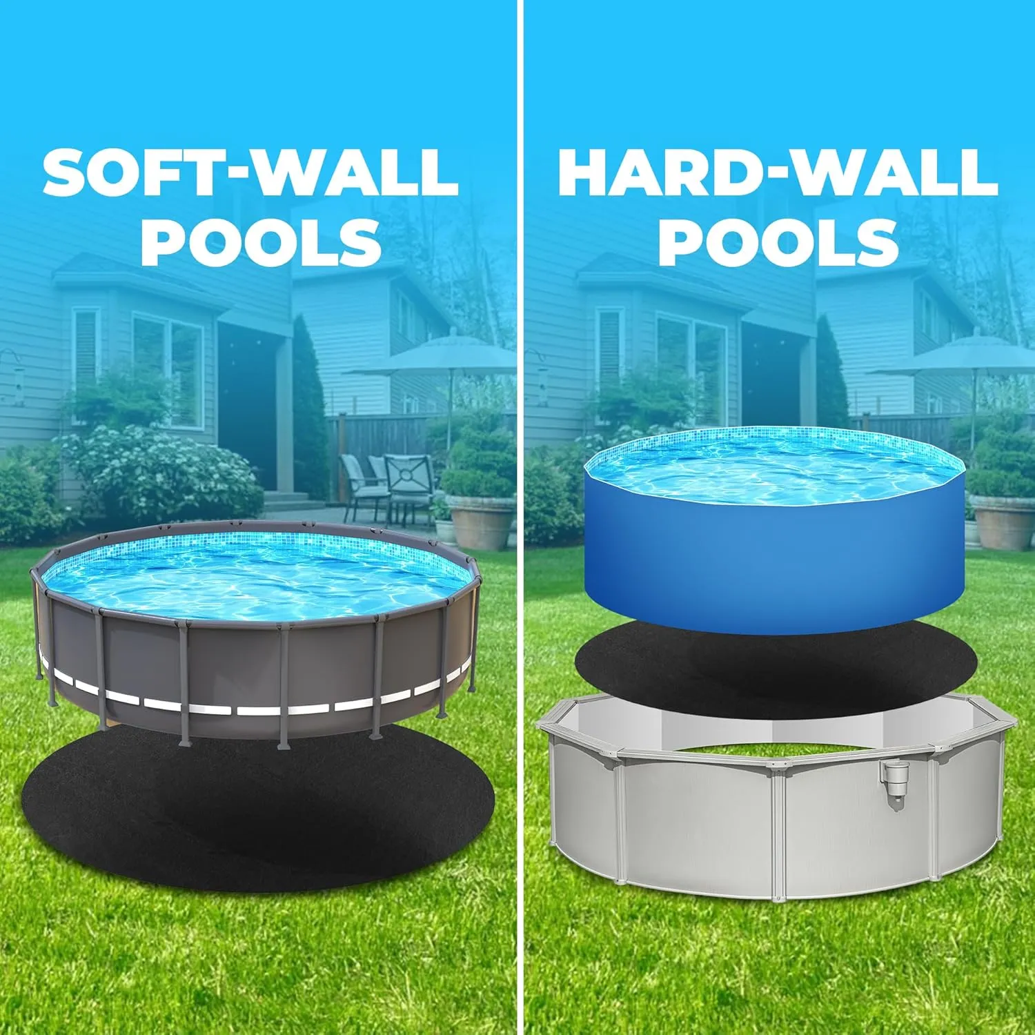 30' Round Thicker Heavy Duty Pool Liner Pad for Above Ground Pool, Pool Padding Underlayment for Pool Bottom, Protects Your Pool Prevents Punctures Weed Barrier Comfortable underfoot
