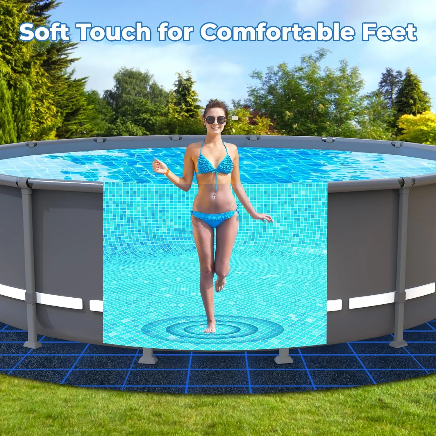 30' Round Thicker Heavy Duty Pool Liner Pad for Above Ground Pool, Pool Padding Underlayment for Pool Bottom, Protects Your Pool Prevents Punctures Weed Barrier Comfortable underfoot