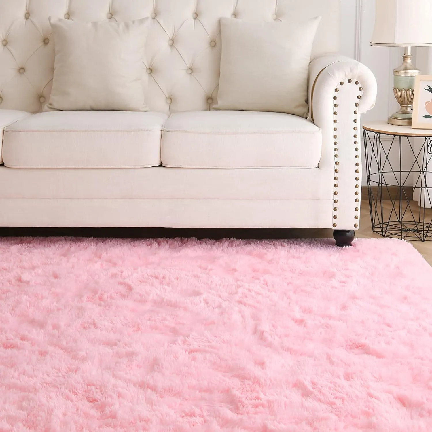 3x5 Pink Rug for Bedroom Girls, Kids Fluffy Carpet for Living Room Shag Fuzzy, Cute Area Rug for Nursery Dorm Room Home Decor