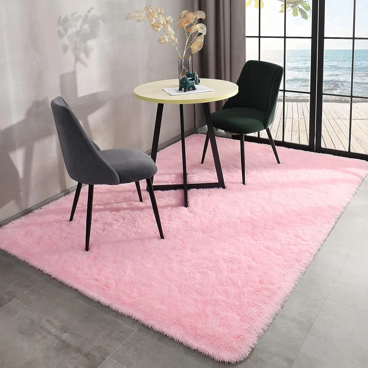 3x5 Pink Rug for Bedroom Girls, Kids Fluffy Carpet for Living Room Shag Fuzzy, Cute Area Rug for Nursery Dorm Room Home Decor