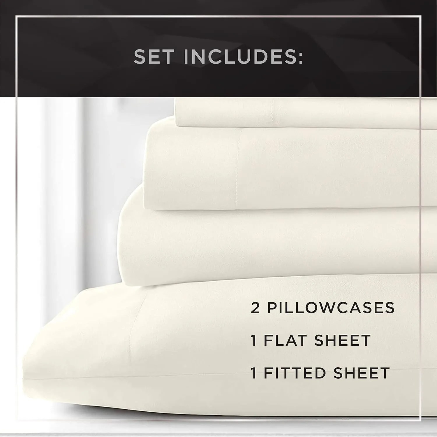 4 Piece Sheet Set, Cotton Rich, 400-Thread Count, White, Queen Sheet Set