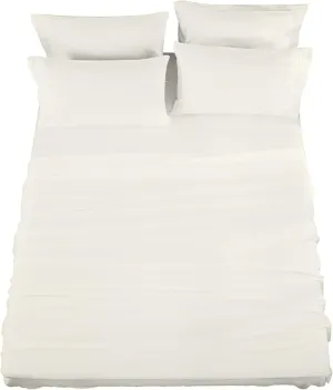 4 Piece Sheet Set, Cotton Rich, 400-Thread Count, White, Queen Sheet Set