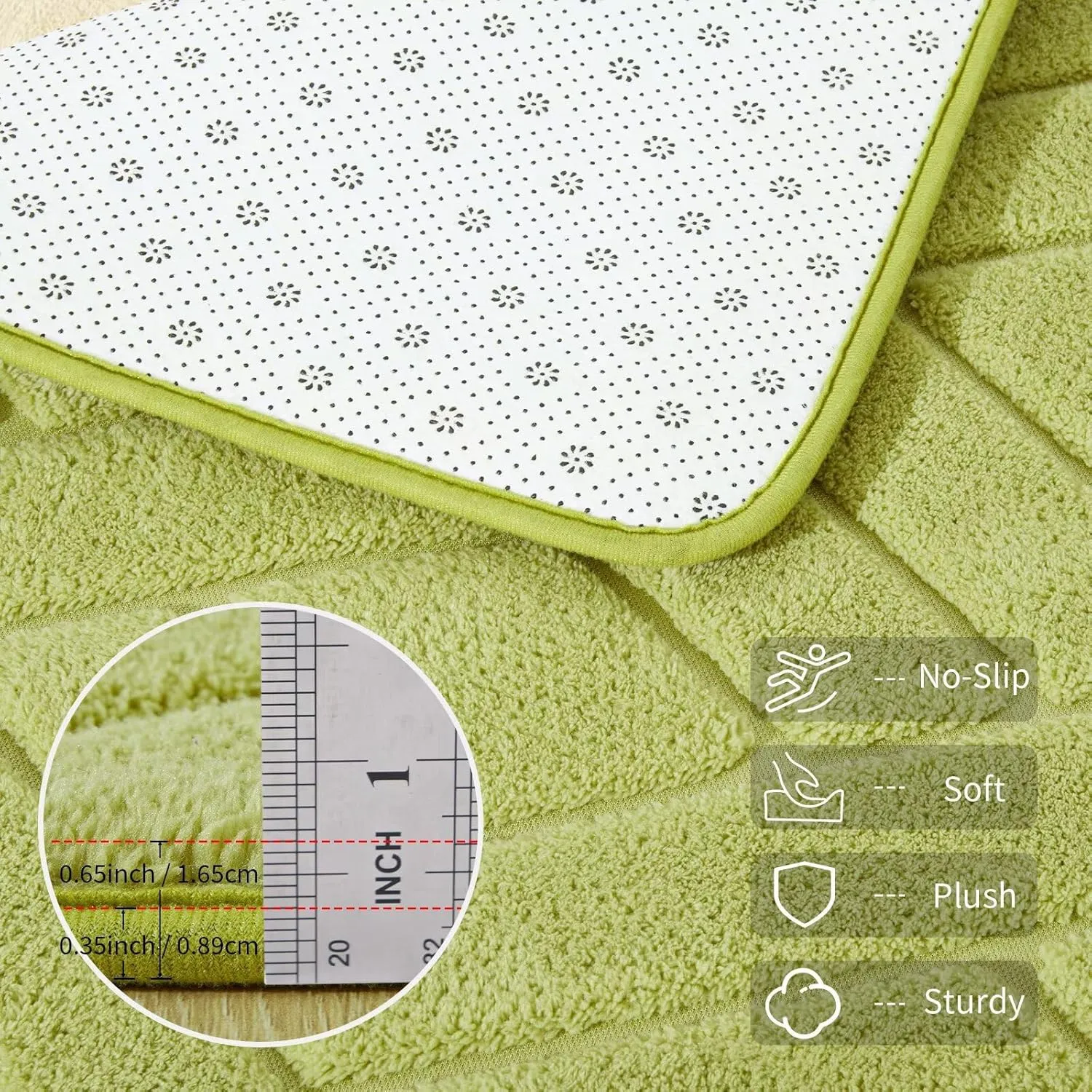4x6 Green Washable Area Rug for Bedroom, Modern Geometric Shag Non-Slip Living Room Rugs, Fluffy Plush Soft Memory Foam Carpet for Kids Girls Boys Room Nursery Room Dorm Bedside Decor