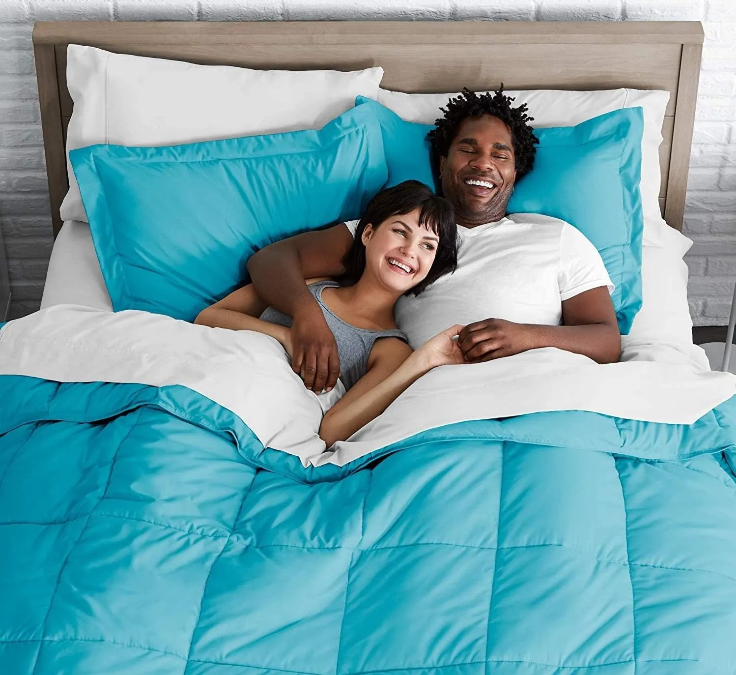 800 TC 100% Egyptian Cotton 300 GSM Goose Down Alternative Microfiber 5 PC Comforter Set (Comforter   Flat   Fitted 15''   2 Pillow Casess) Twin, Aqua Blue