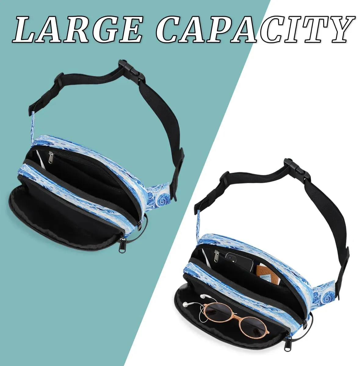 Abstract Beauty Boho Print Fanny Packs for Women Men Waterproof Waist Bag with Adjustable Strap Belt Bag for Travel Running Hiking
