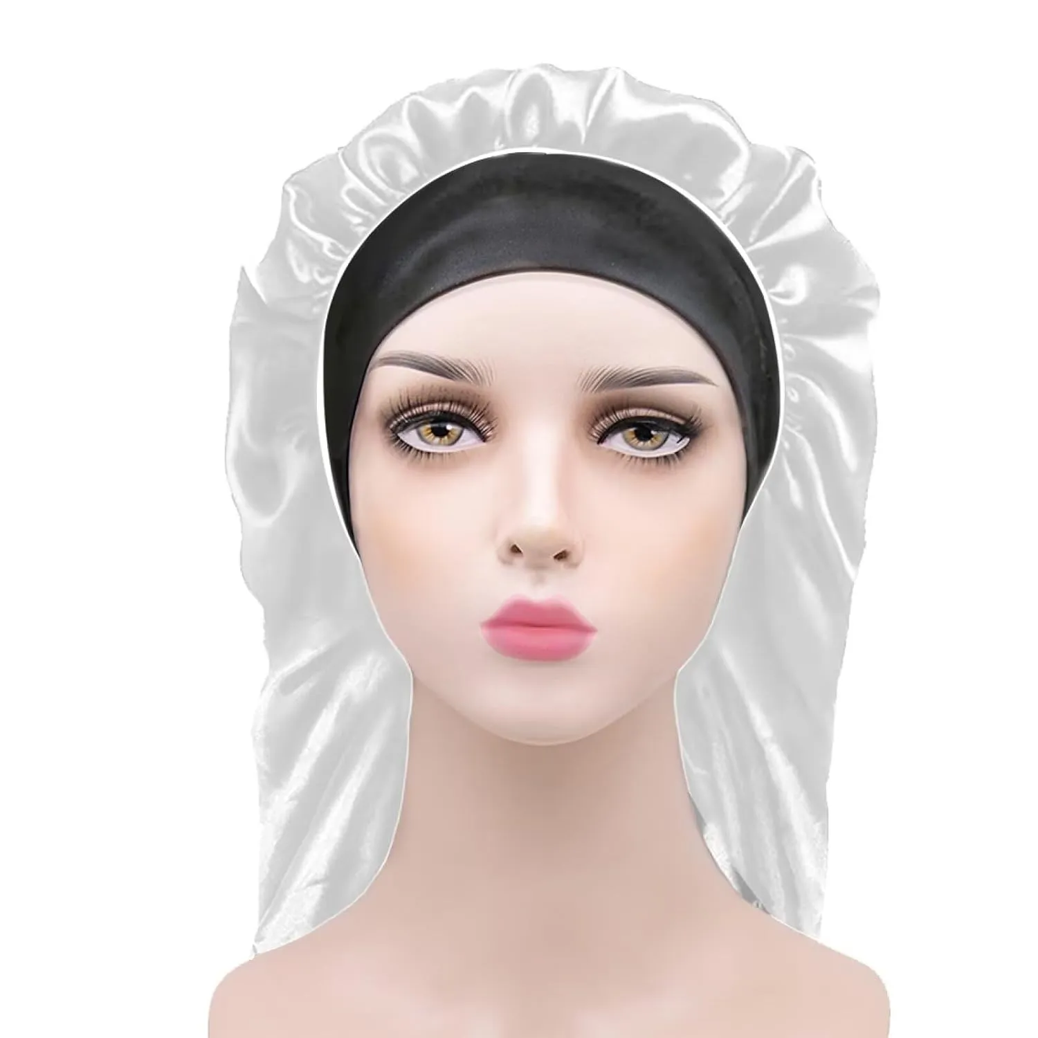 AFPANQZ Customized Design Satin Sleep Cap Gift Long Night Hat Elastic Wide Band Sleeping Head Cover for Hair Protect Satin Silk Bonnets Beanie Customized Night Cap