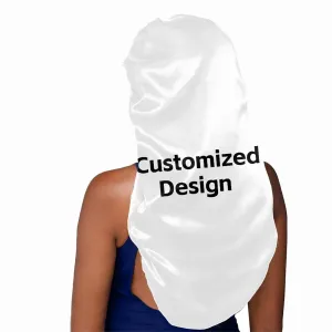 AFPANQZ Customized Design Satin Sleep Cap Gift Long Night Hat Elastic Wide Band Sleeping Head Cover for Hair Protect Satin Silk Bonnets Beanie Customized Night Cap