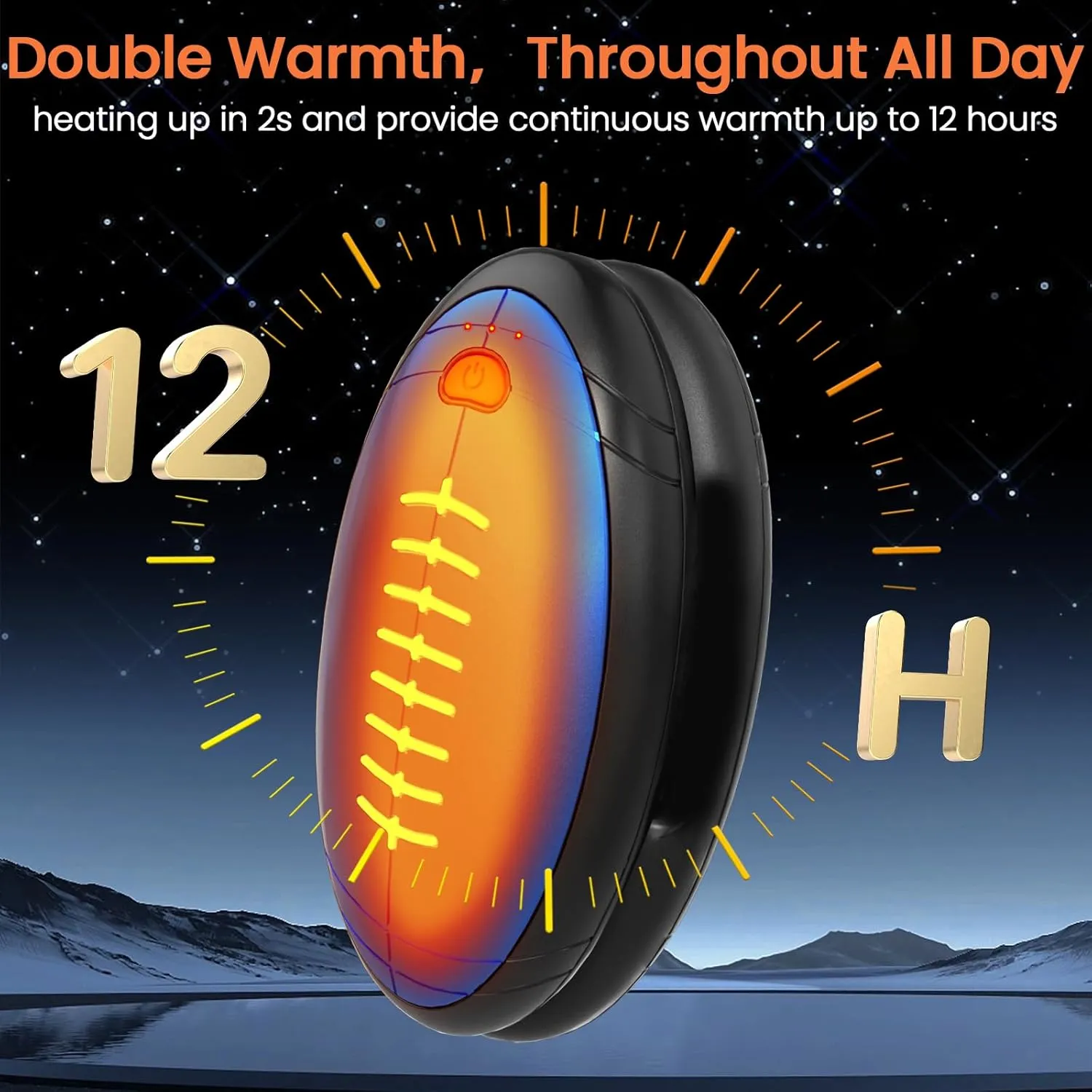 AI Hand Warmers Rechargeable 2 Pack, AI Smart Chip Temperature Control Pocket Size Heater Electric Hand Warmer, Quick Charge Portable Hand Warmer Gift for Outdoor Golf Hunting Camping Men Women Kids