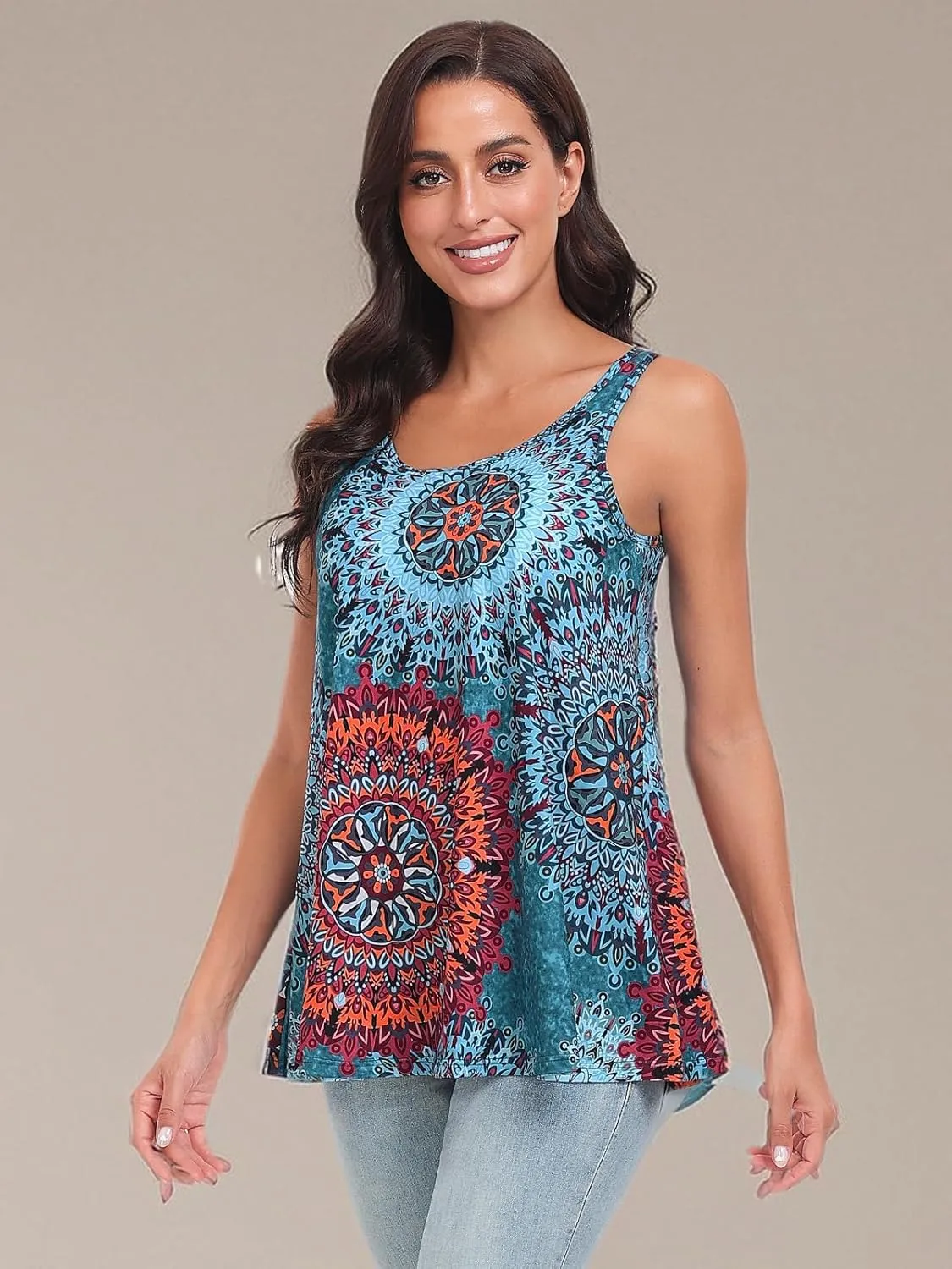 Air Curvey Tank Tops for Women Build in Bra Casual Flowy Tank Pleated Loose Fit S-XXXXL