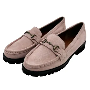 Alice Pink Suede Loafer with Snuffle