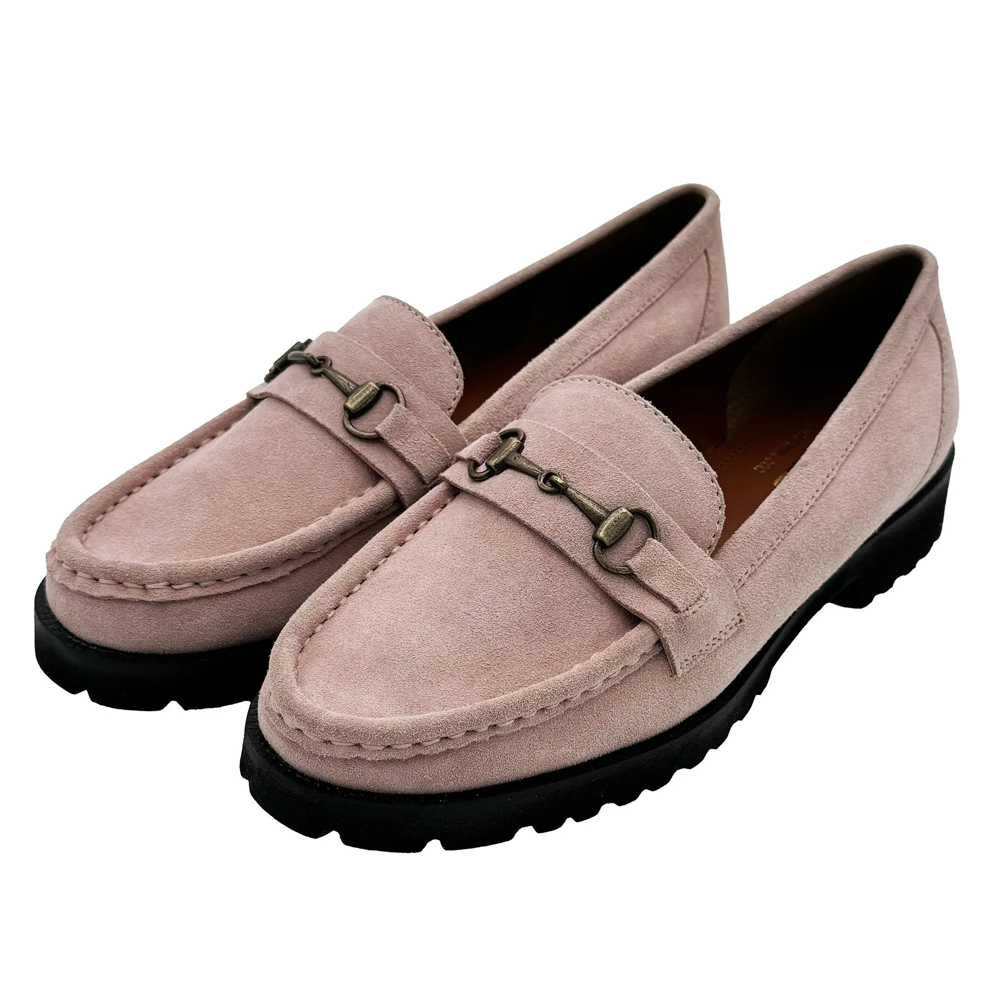 Alice Pink Suede Loafer with Snuffle
