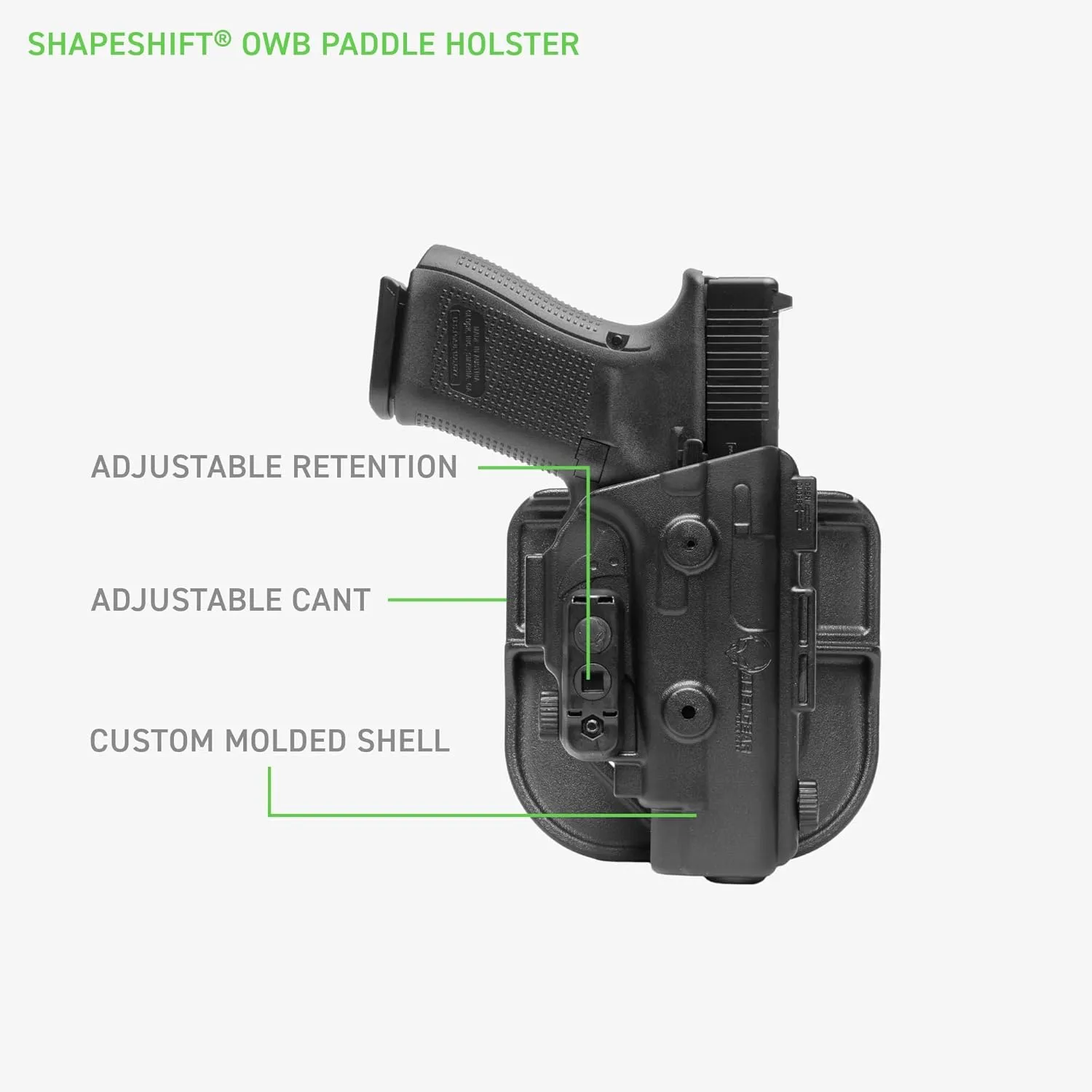 Alien Gear Shapeshift Core Carry Pack Holster - 4 in 1 Holster, IWB, Appendix, OWB Paddle and OWB Belt Slide Included - Closed and Open Carry - Tuckable - Right or Left Hand Draw - Made in USA