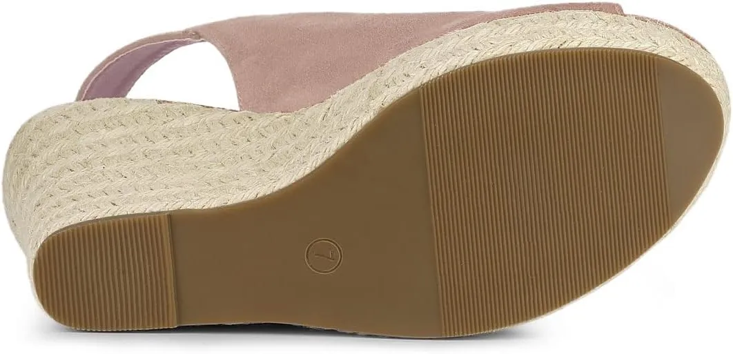 Allegra K Women's Espadrille Platform Heeled Wedges Sandals