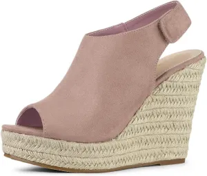 Allegra K Women's Espadrille Platform Heeled Wedges Sandals