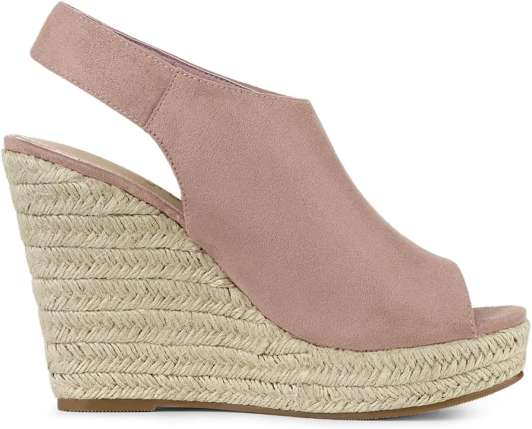 Allegra K Women's Espadrille Platform Heeled Wedges Sandals