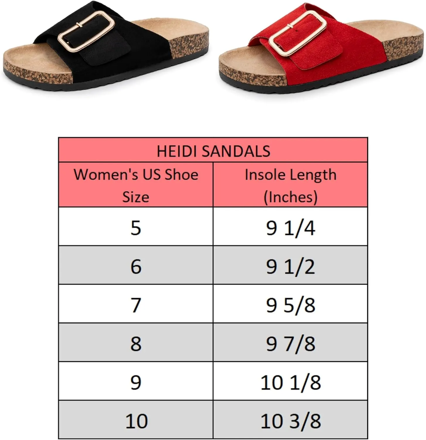 Alpine Swiss Heidi Womens Slide Sandals Cork Footbed Casual Slides Flat Sandals For Women Adjustable Buckle Comfortable Summer Beach Sandals