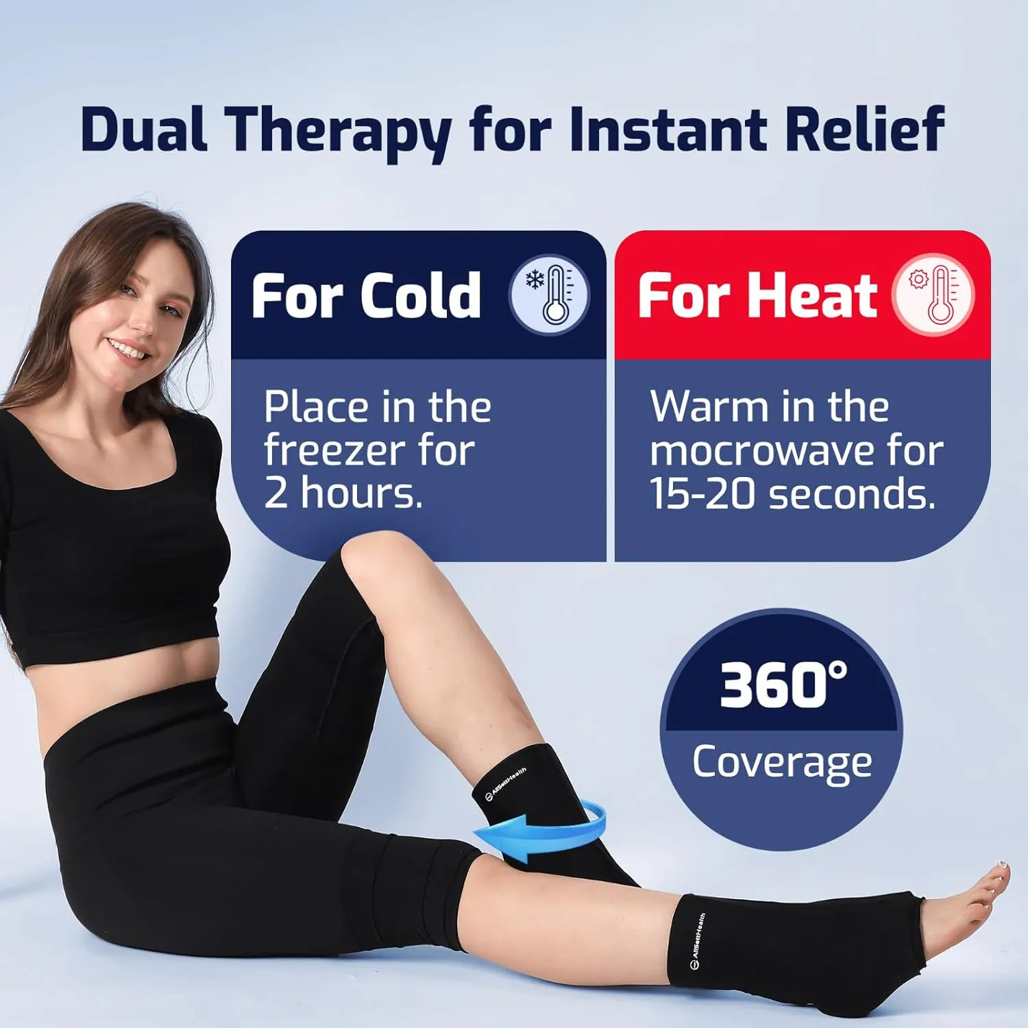 Ankle Ice Pack Wrap for Swelling - Hot/Cold Therapy Ice Wrap for Foot Pain Relief, Heel Pain Relief, Plantar Fasciitis, Achilles Tendonitis Relief, Sprained Ankle Compression, Small/Medium