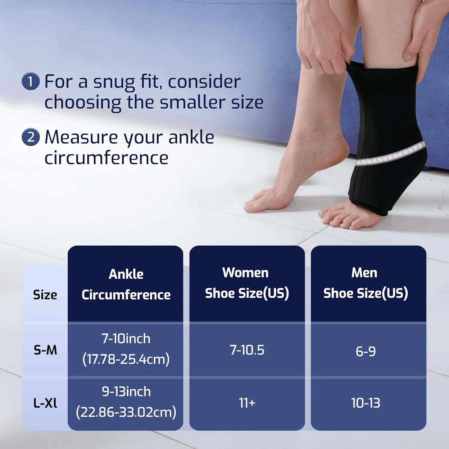 Ankle Ice Pack Wrap for Swelling - Hot/Cold Therapy Ice Wrap for Foot Pain Relief, Heel Pain Relief, Plantar Fasciitis, Achilles Tendonitis Relief, Sprained Ankle Compression, Small/Medium