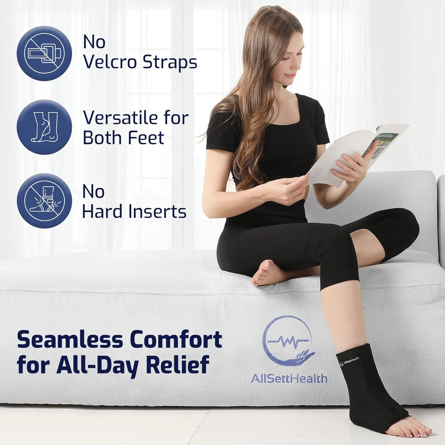 Ankle Ice Pack Wrap for Swelling - Hot/Cold Therapy Ice Wrap for Foot Pain Relief, Heel Pain Relief, Plantar Fasciitis, Achilles Tendonitis Relief, Sprained Ankle Compression, Small/Medium