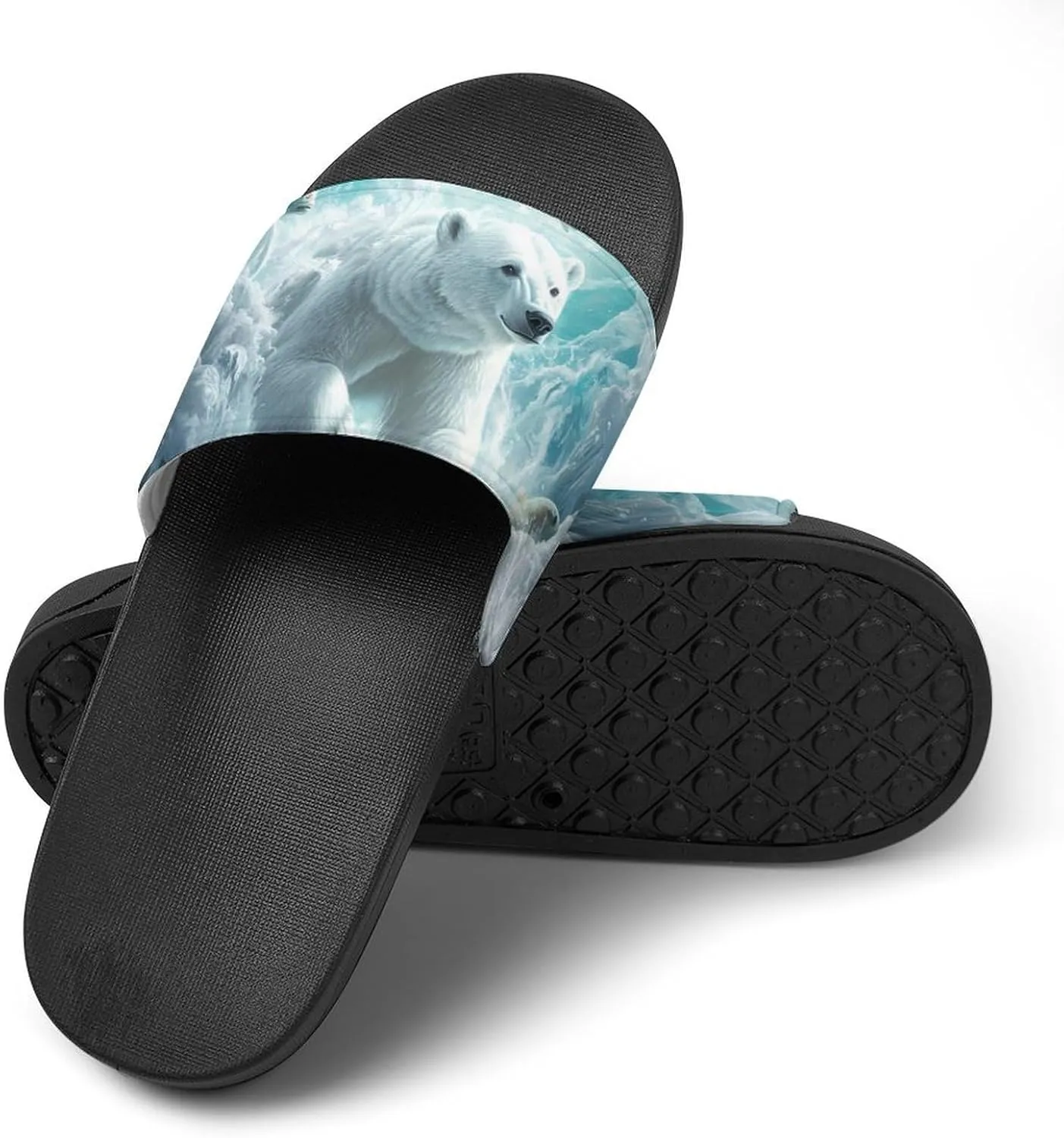Arctic Bears Brave The Arctic Unisex Non-Slip Home Slippers Open-toe Outdoor Indoor Slide Shoes Shower Sandals