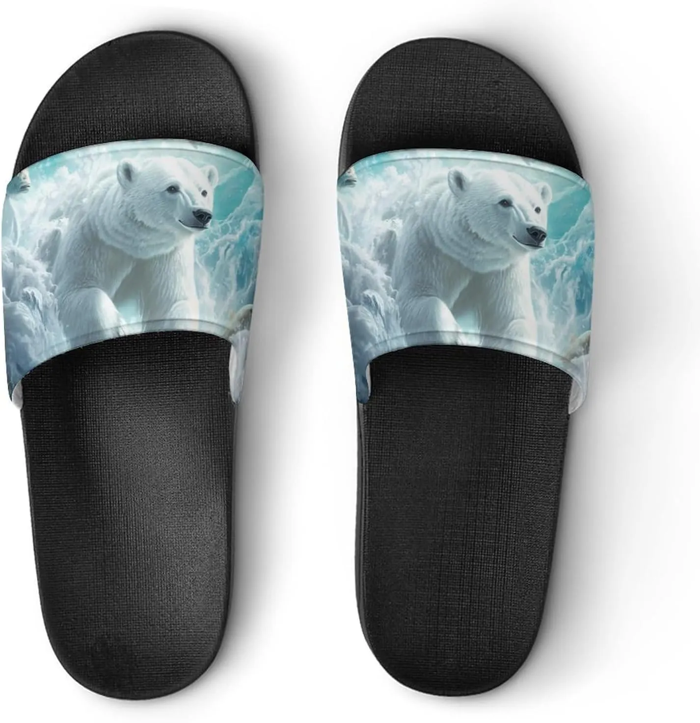 Arctic Bears Brave The Arctic Unisex Non-Slip Home Slippers Open-toe Outdoor Indoor Slide Shoes Shower Sandals