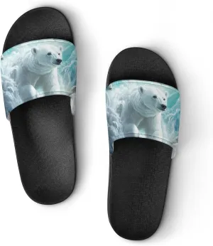 Arctic Bears Brave The Arctic Unisex Non-Slip Home Slippers Open-toe Outdoor Indoor Slide Shoes Shower Sandals