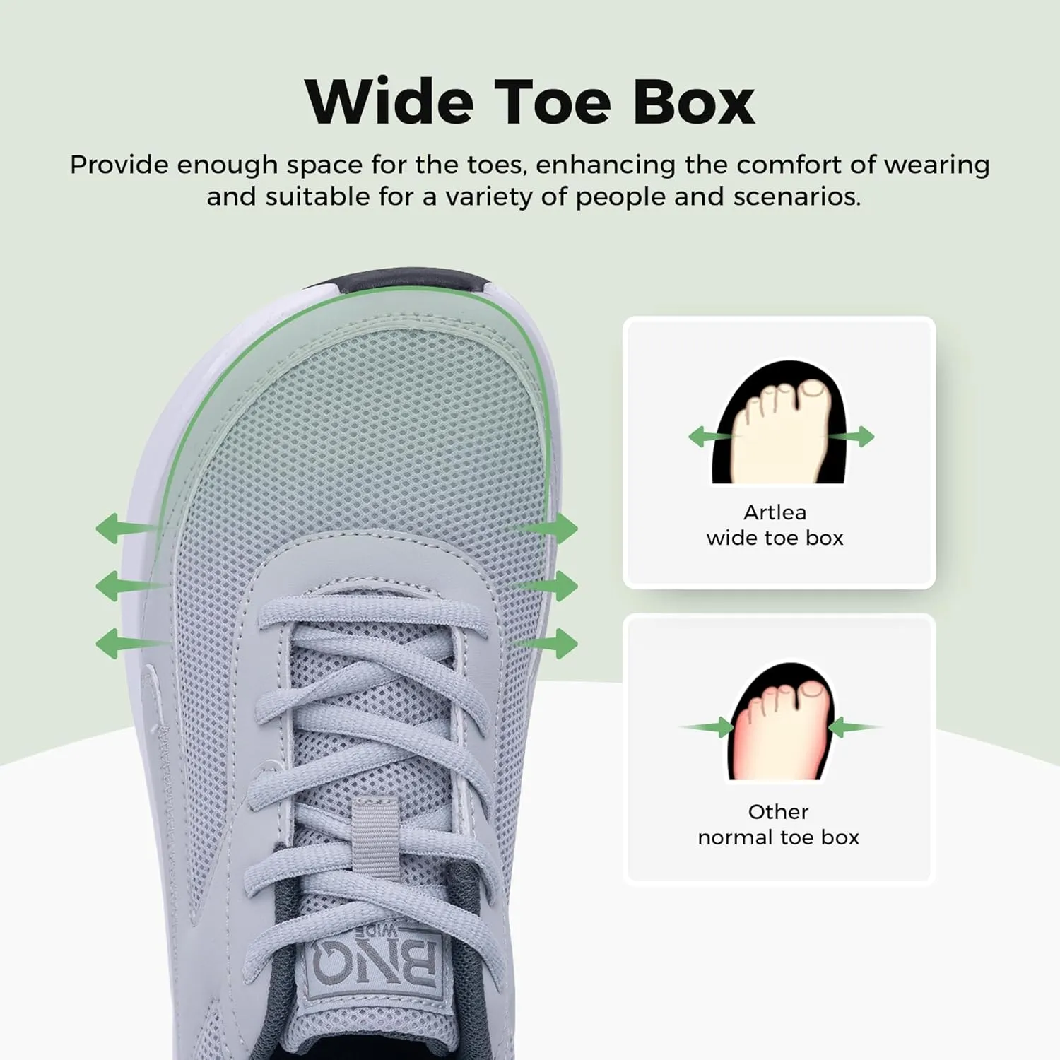 Artlea Wide Toe Box Walking Shoes Women Plantar Fasciitis Orthotic Sneakers Tennis Running Shoes Slip On Comfortable Sneakers US 6-11