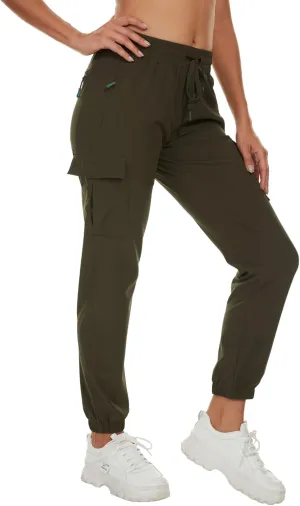 Arunlluta Hiking Pants Women Lightweight Cargo Pants Quick Dry Joggers for Women with Pockets Water-Resistant Travel Pants