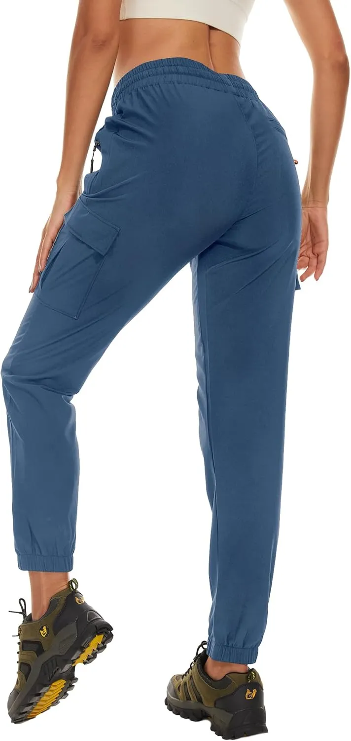 Arunlluta Hiking Pants Women Lightweight Cargo Pants Quick Dry Joggers for Women with Pockets Water-Resistant Travel Pants