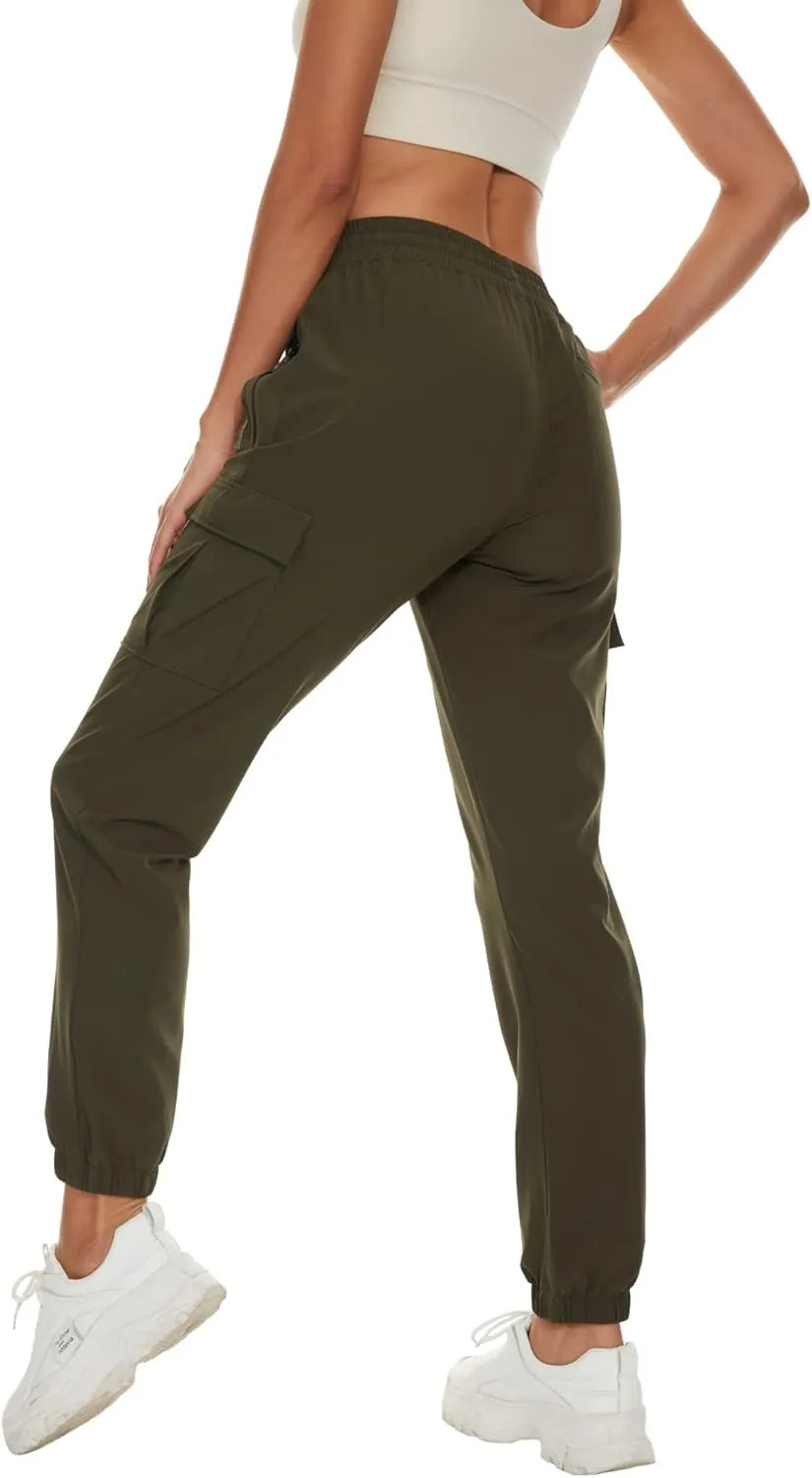 Arunlluta Hiking Pants Women Lightweight Cargo Pants Quick Dry Joggers for Women with Pockets Water-Resistant Travel Pants