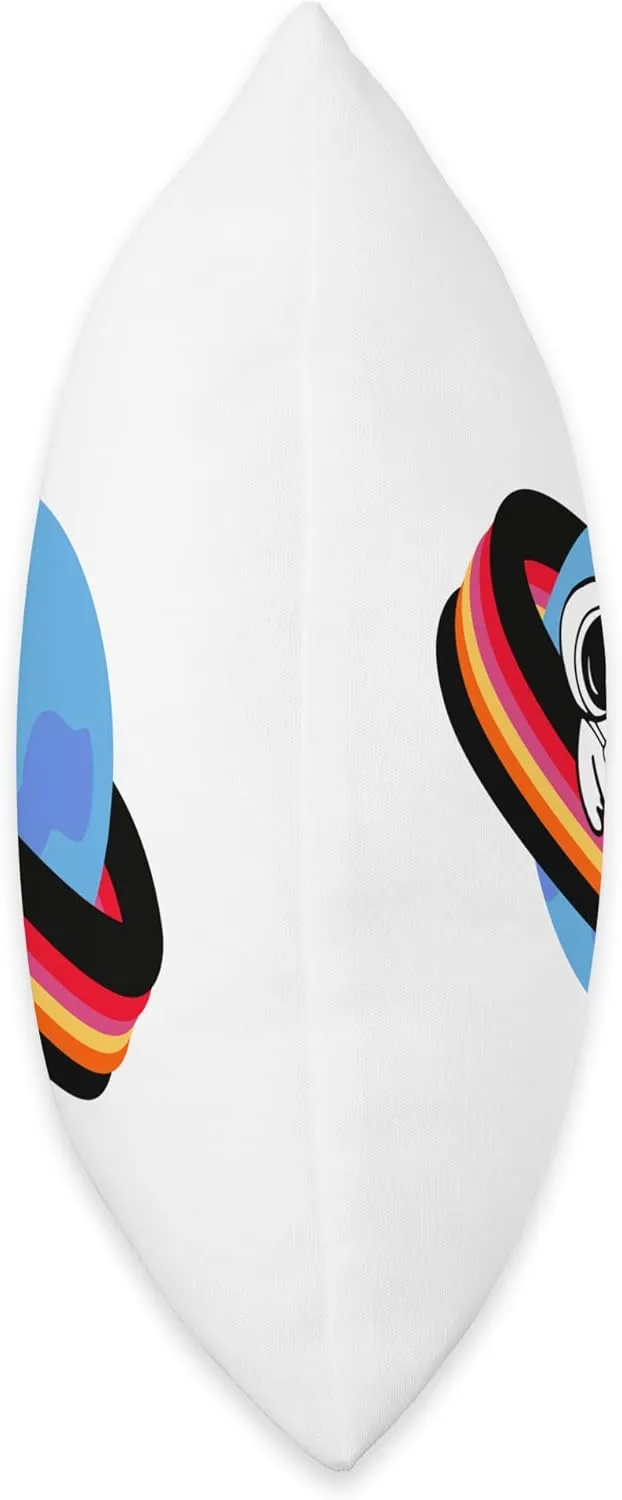 Astronaut Saturn Planet Ringlet Fun Slide Throw Pillow