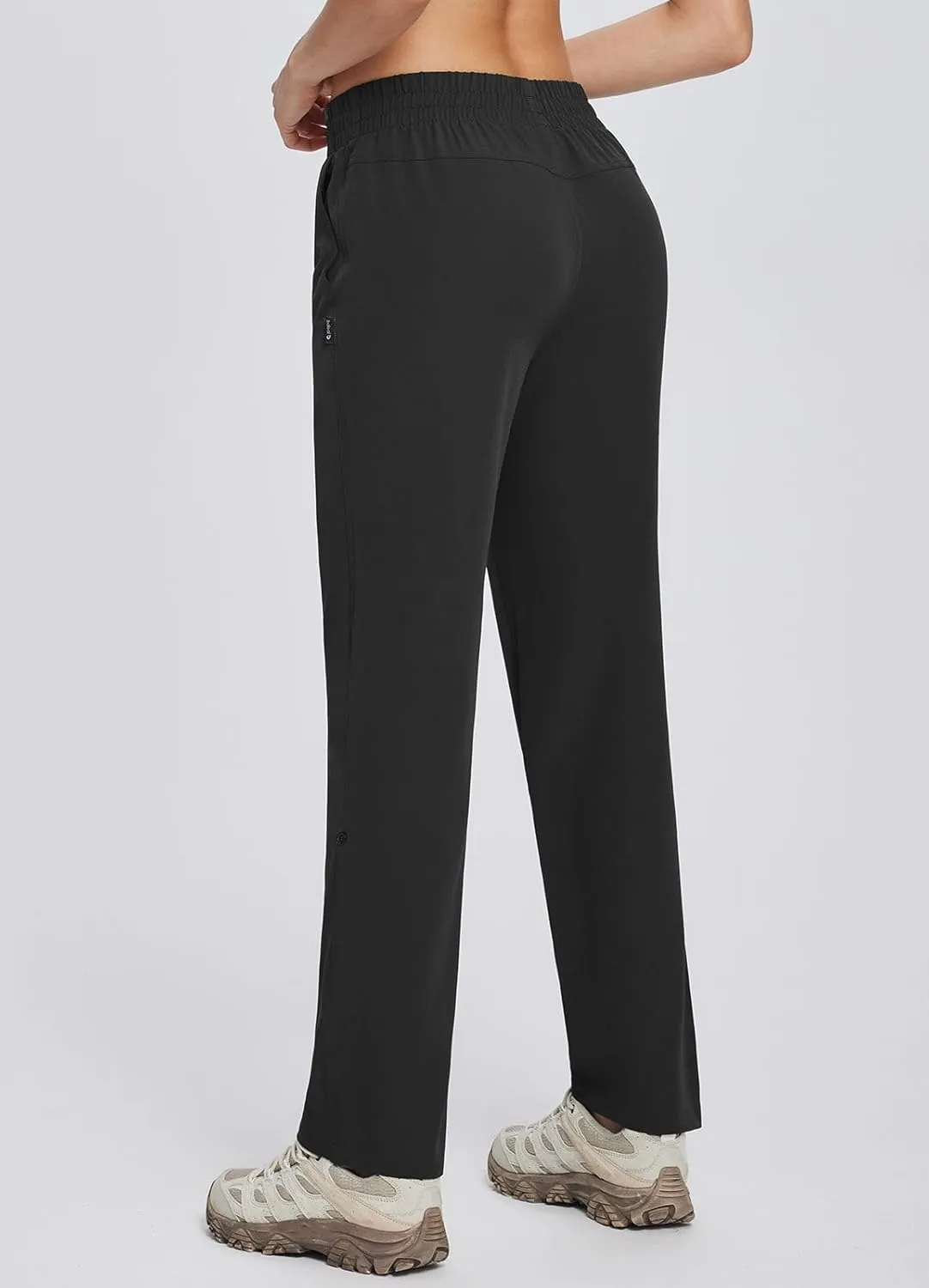 baleaf Women's Hiking Water Resistant Pants UPF Roll Up Convertible Capri Pant Quick Dry Zipper Pockets Travel Fishing