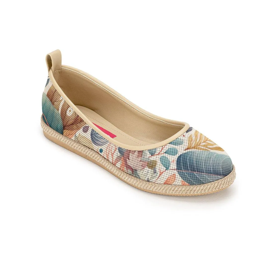 Beige Voyage Round Toe Leaves