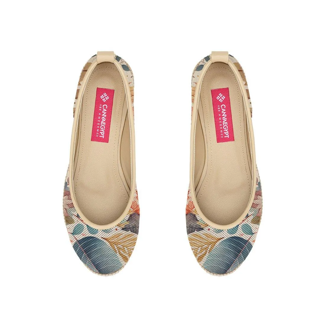 Beige Voyage Round Toe Leaves