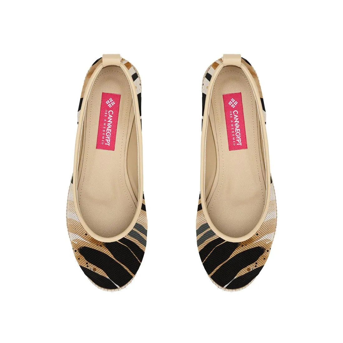 Beige Voyage Round Toe Short Leaf