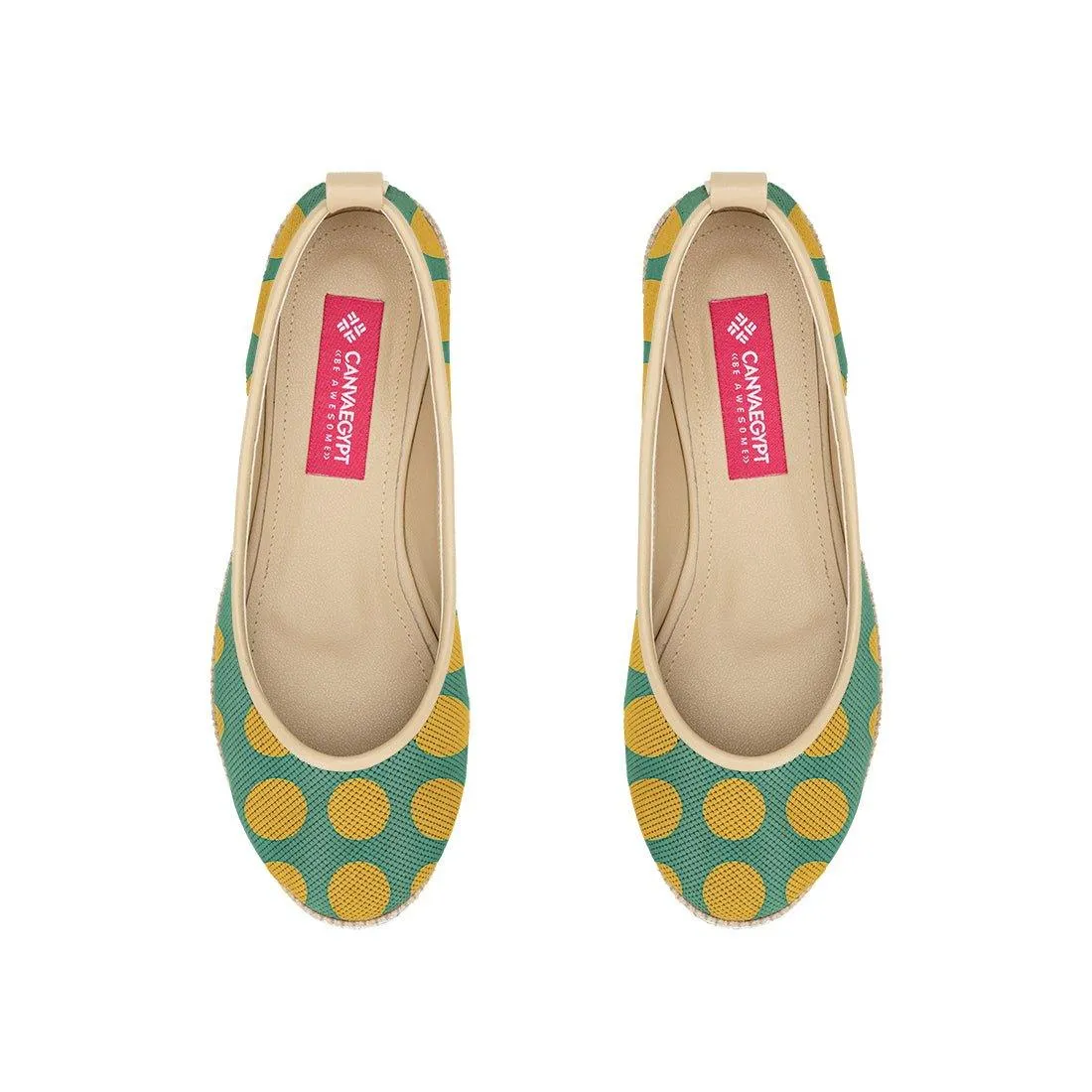 Beige Voyage Round Toe Yellow Bubbles