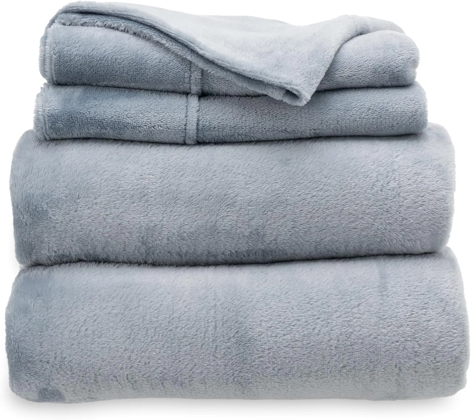 Berkshire Blanket Classic VelvetLoft® Warm Sheet Set, King Size Sheet Set, 4 Piece Velvety Soft Heavyweight Flannel Bedding with Deep Pockcets (King)
