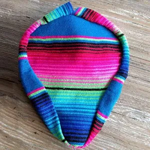 Bicycle Seat Cover, Mexican Blanket Bike Seat Cover, Fun Custom Beach Cruiser Seat, Ebike Seats, Adult Bikes, Kids Bikes. USA Made, Fits UP to 11x11x3 (Pink Blue Serape)