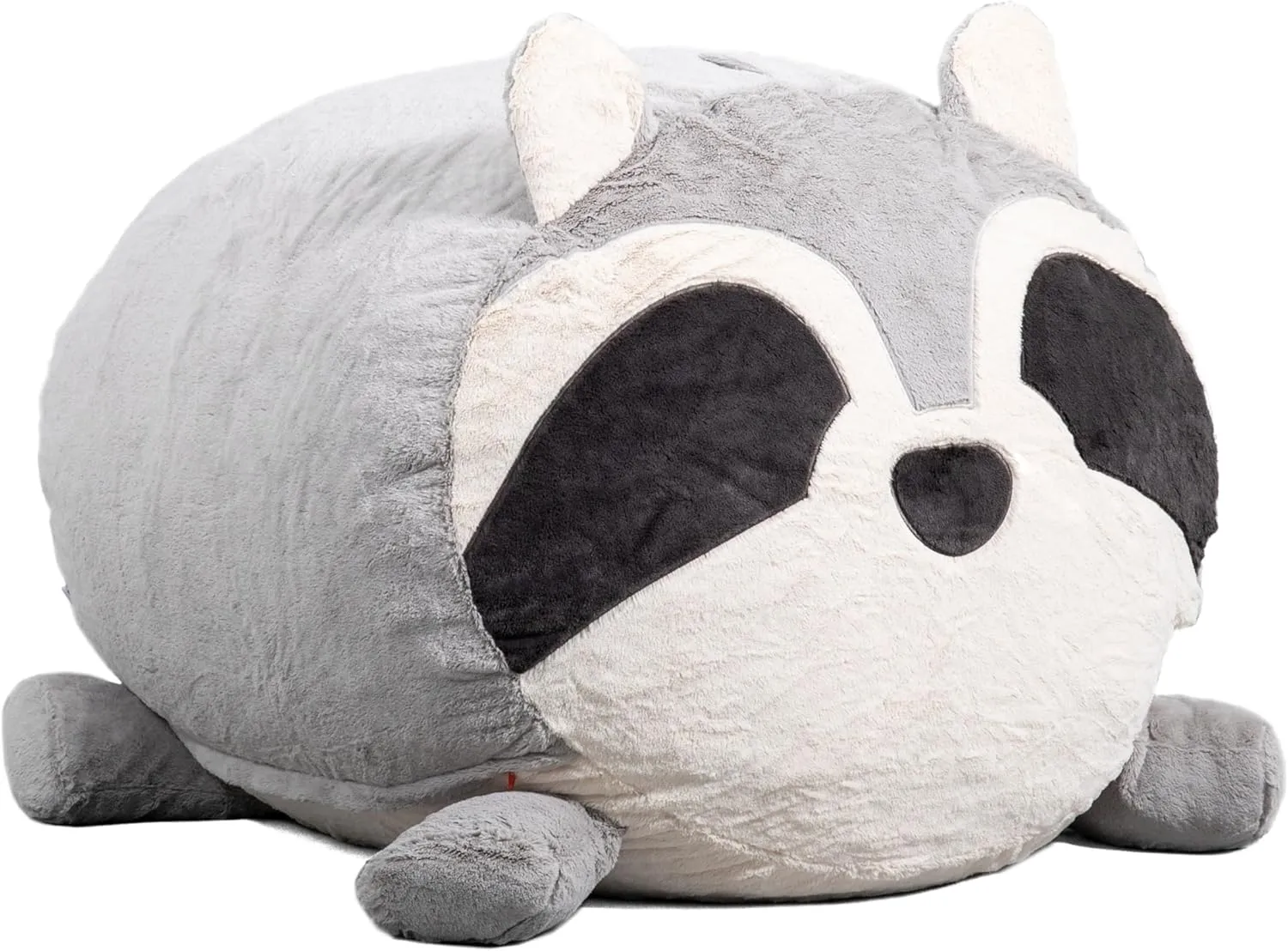 Big Joe Wild Things Foam Filled Animal Bean Bag Chair with Removable Cover, Rocky Raccoon Snugglepuff, Soft Faux Fur, 3 feet Big
