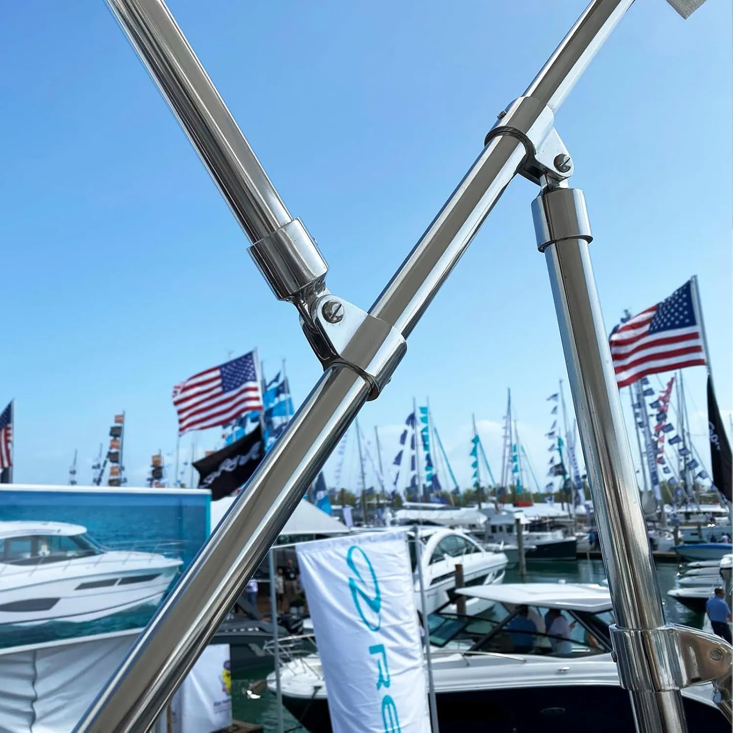 Bimini Top Hardware, 12 Pieces Boat Fittings Fits 7/8'' or 1'' OD 3 Bow Tube 316 Stainless Steel Heavy Dudy Parts for Canopy