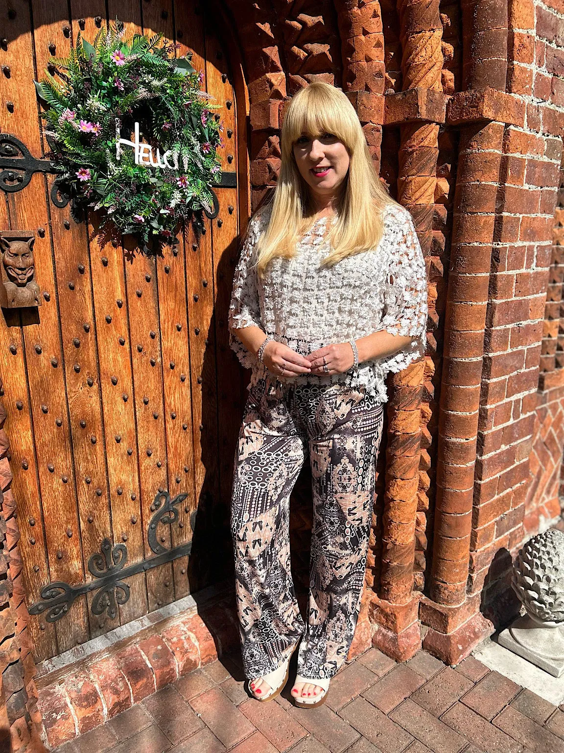 Black & Brown Multi Print Trousers Zoe