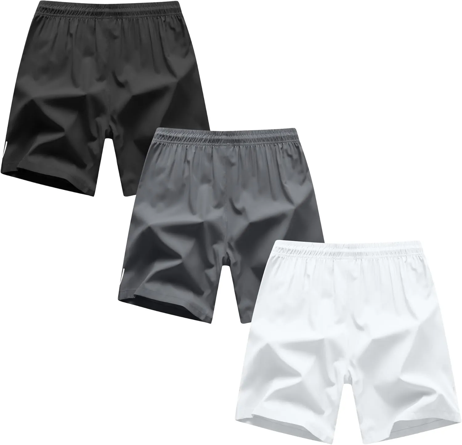 Boys Shorts Quick Dry Athletic Running Shorts with Zipper Pockets